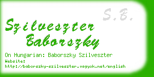 szilveszter baborszky business card